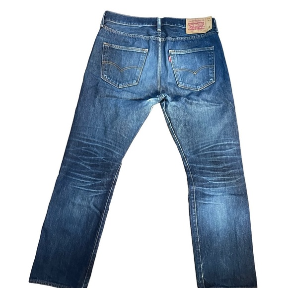 Levi’s button fly straight leg distressed jeans size 33x30 unisex - Picture 4 of 16